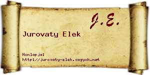 Jurovaty Elek névjegykártya